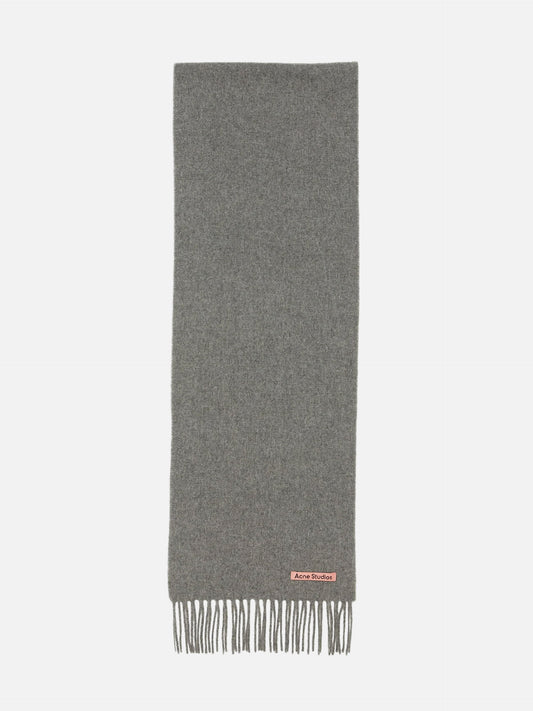 Acne Studios – Schmaler Schal aus Wolle mit Fransen Grau Melange - Grey Melange