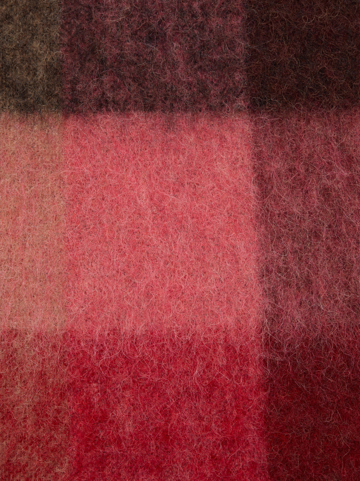 Acne Studios – Karierter Mohair-Schal mit Logo Rot/Beige - Red/Beige