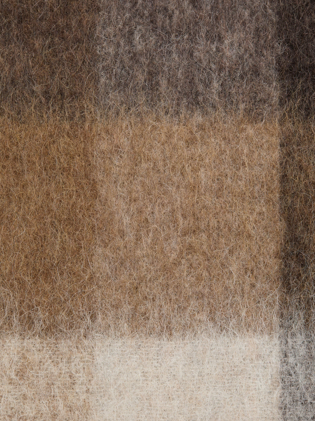 Acne Studios – Karierter Mohair-Schal mit Logo Braun/Weiß - Brown/White