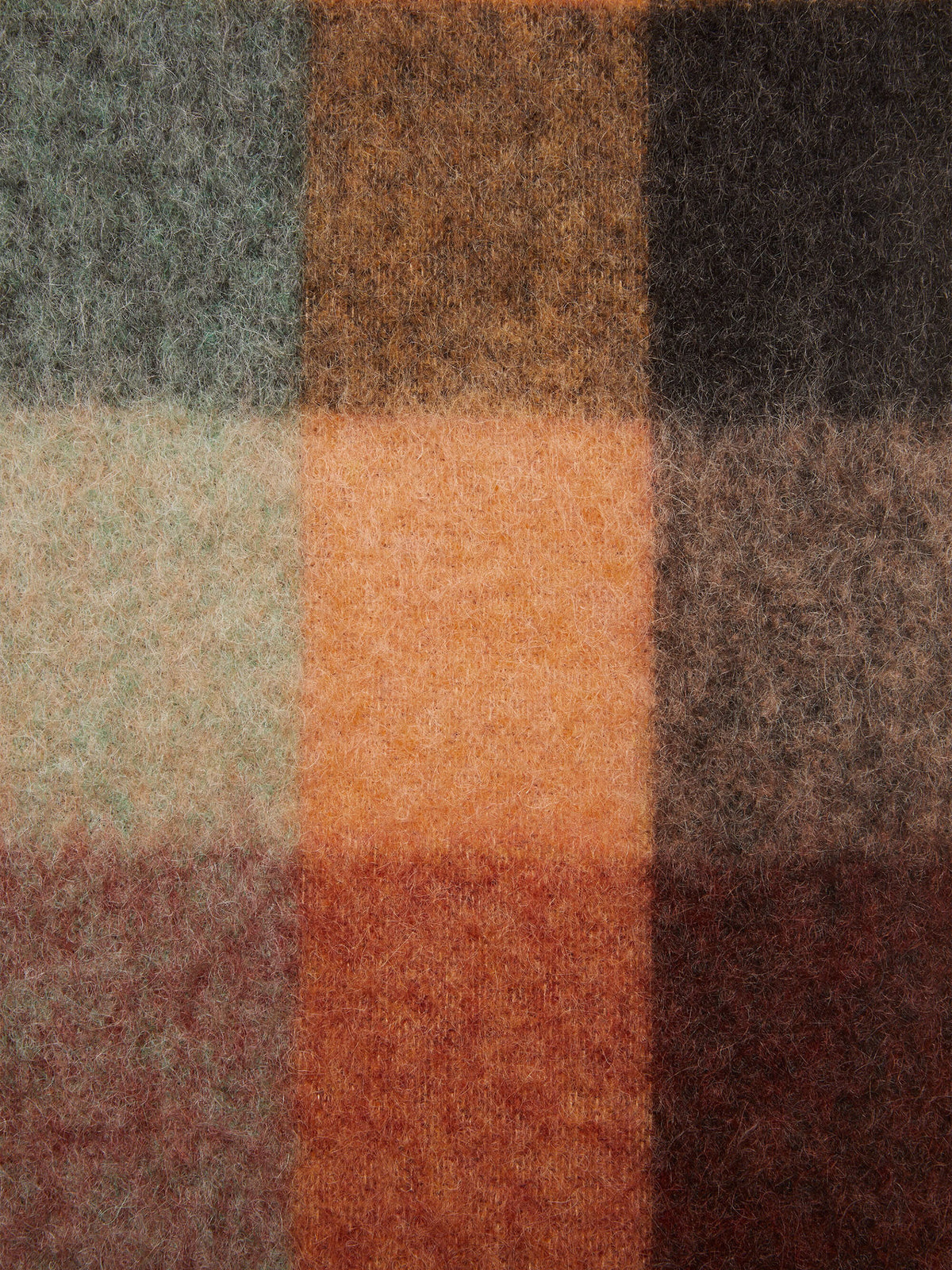 Acne Studios – Karierter Mohair-Schal mit Logo Braun/Gelb/Grün - Brown/Yellow/Green