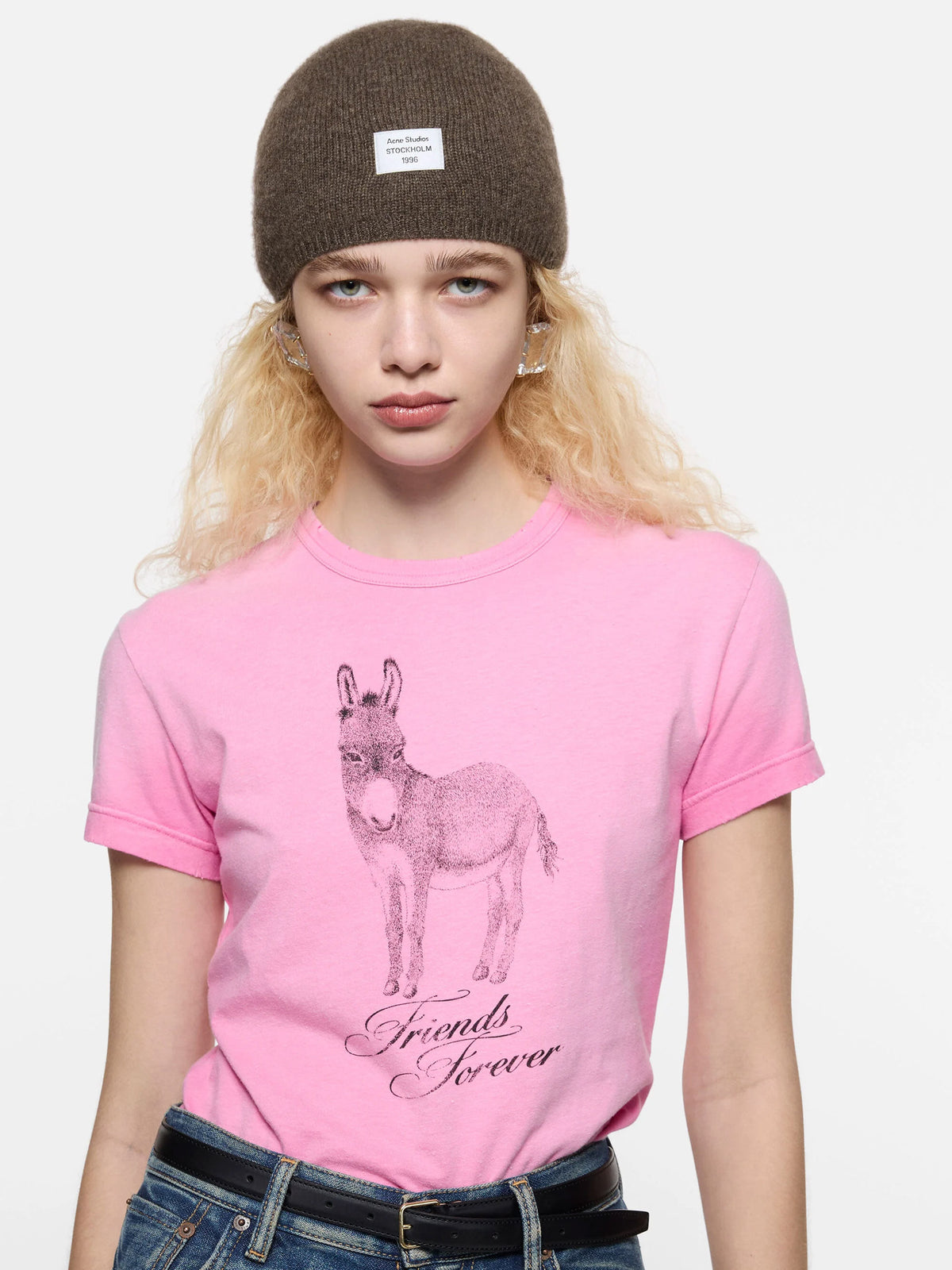 Acne studios Mütze aus Kaschmir mit Logo Braun