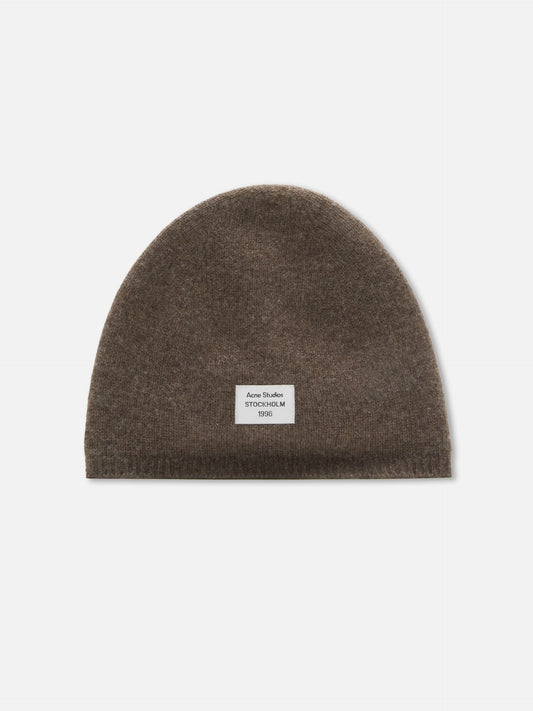 Acne studios Mütze aus Kaschmir mit Logo Braun