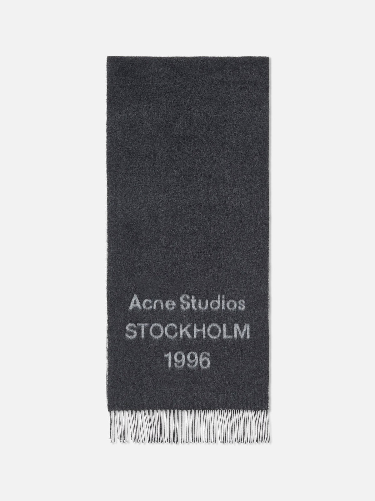 Acne Studios – Breiter Schal aus Wolle mit 1996-Logo Schwarz/Weiß - Black/White