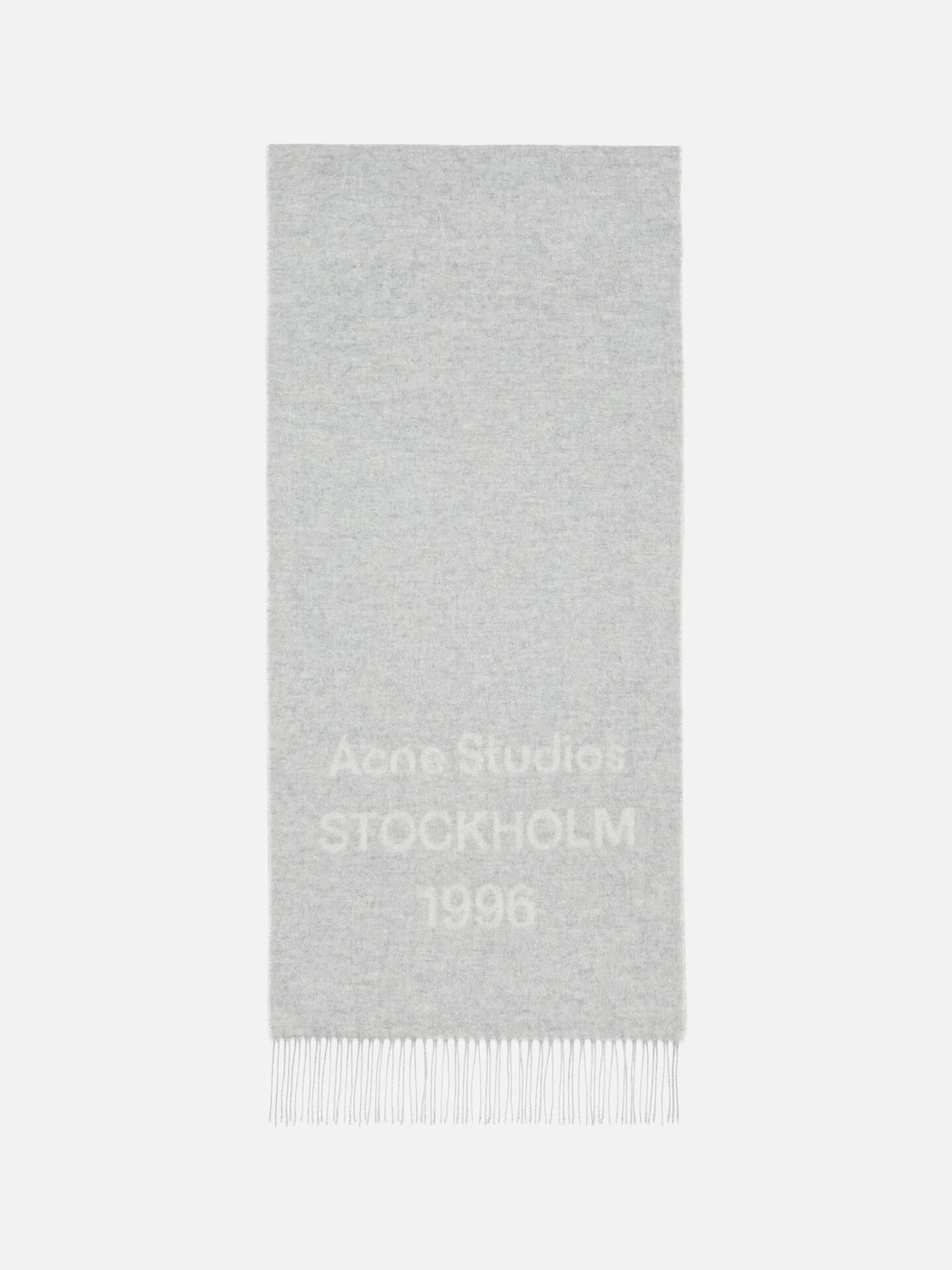 Acne Studios – Breiter Schal aus Wolle mit 1996-Logo Hellgrau/Weiß - Light Grey/White