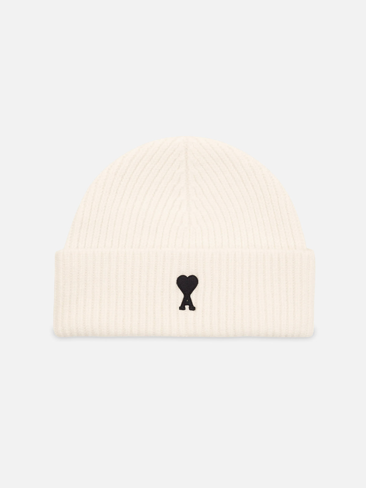 Ami Paris – Mütze aus Wolle mit Ami De Coeur Logo Off-White/Schwarz - Off-White/Black