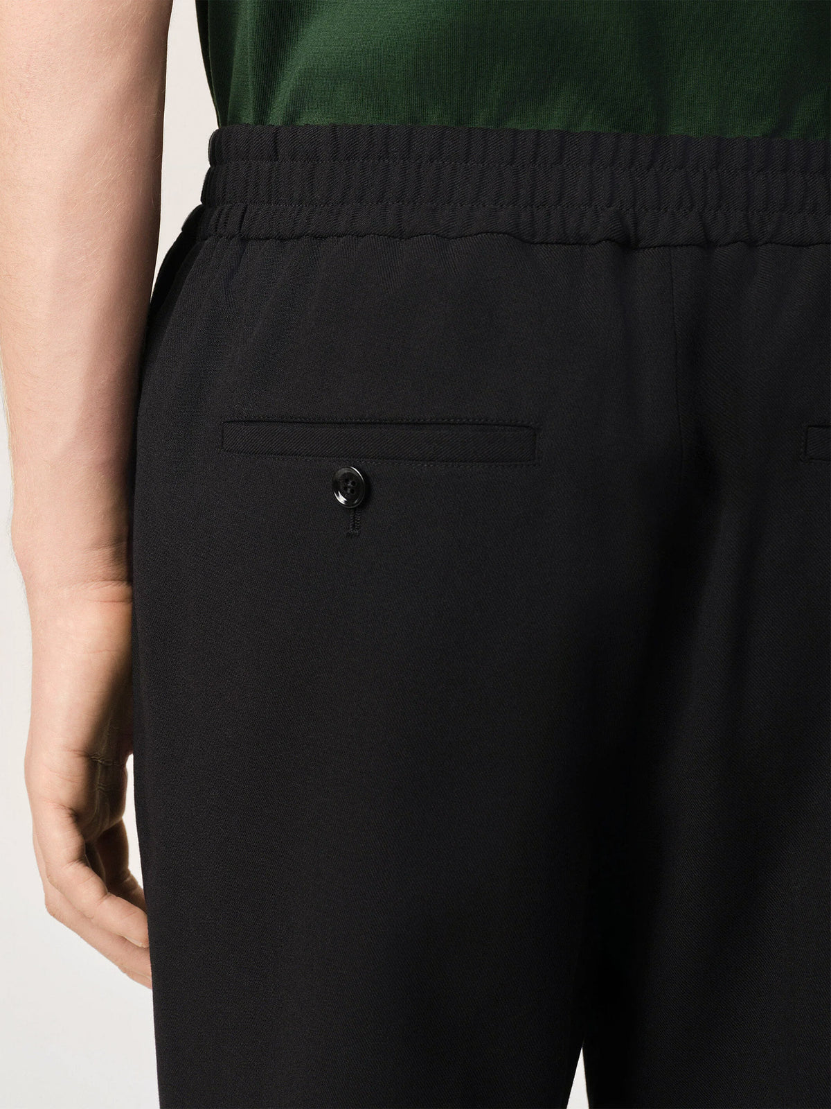Ami paris Wollhose mit elastischem Bund für Herren Schwarz