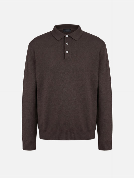 Dondup – Polopullover aus Kaschmir und Seide für Herren Dunkelbraun - Dark Brown