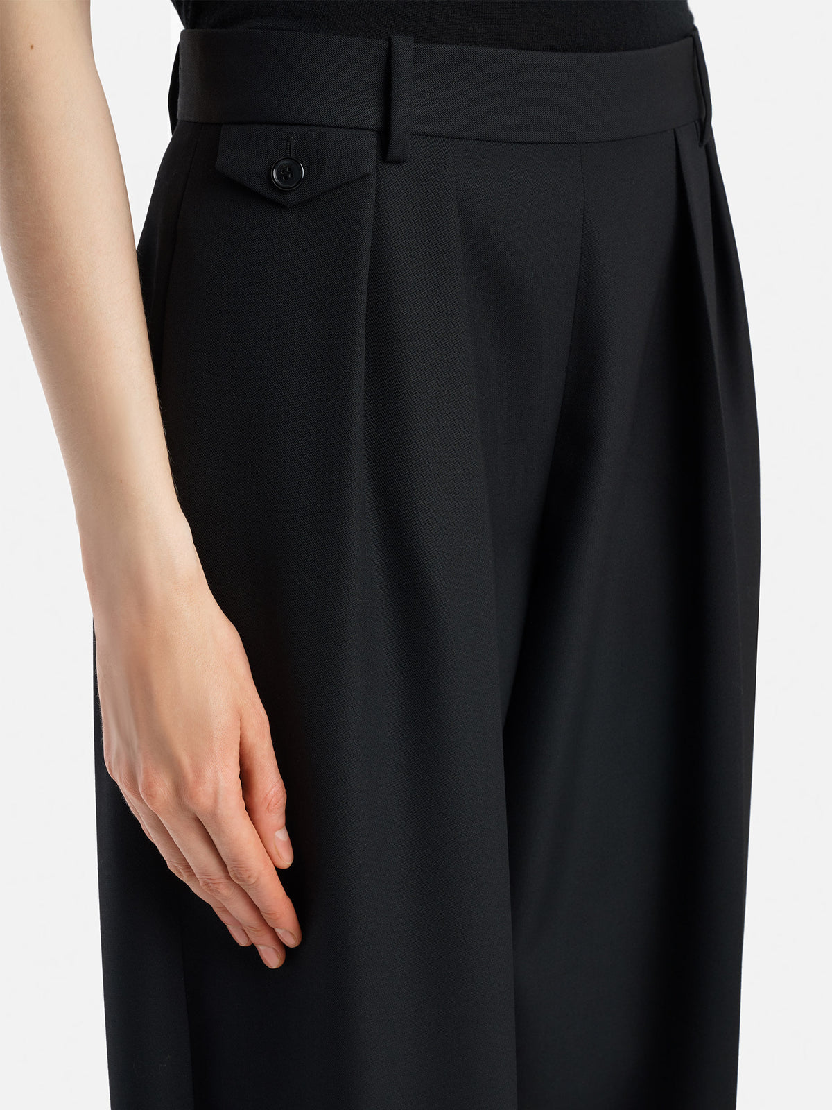 Khaite Hose Dugan aus Wolle für Damen Schwarz