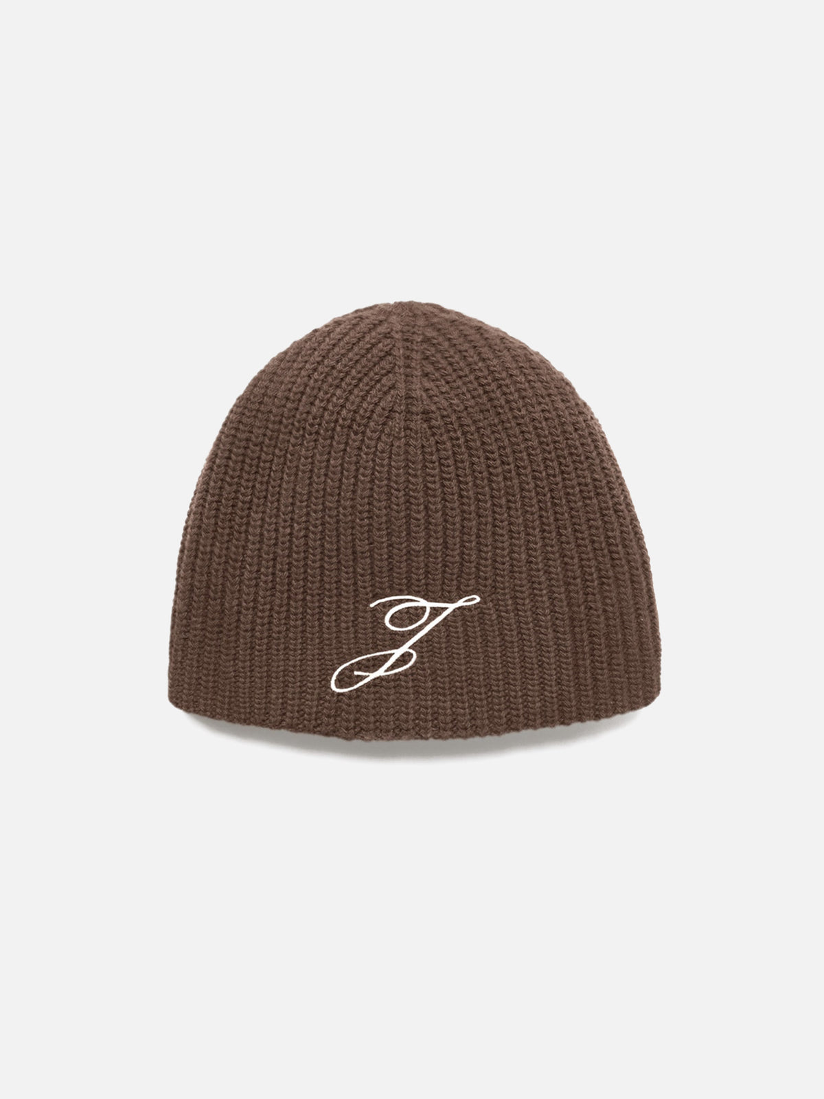 Jacquemus – Mütze Espiral aus Merinowolle mit Logo Dunkelbraun - Dark Brown