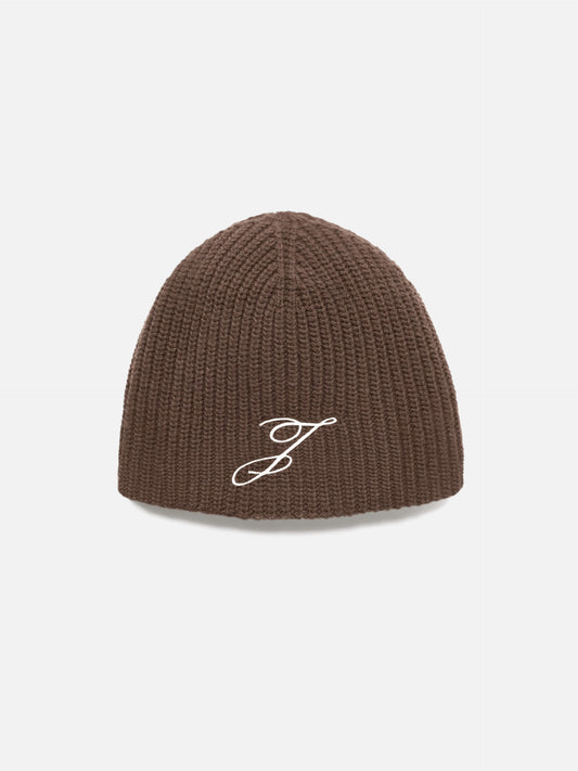 Jacquemus – Mütze Espiral aus Merinowolle mit Logo Dunkelbraun - Dark Brown