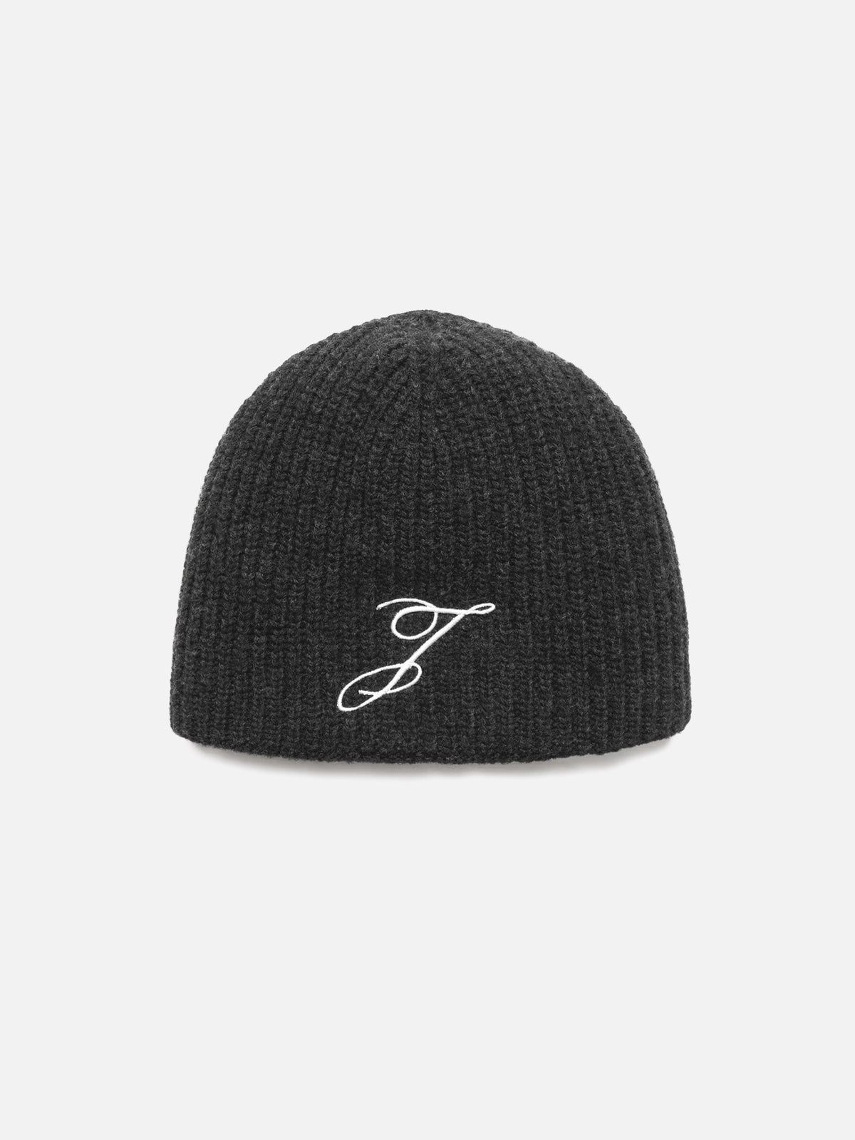 Jacquemus – Mütze Espiral aus Merinowolle mit Logo Dunkelgrau - Dark Grey