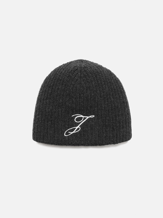 Jacquemus – Mütze Espiral aus Merinowolle mit Logo Dunkelgrau - Dark Grey