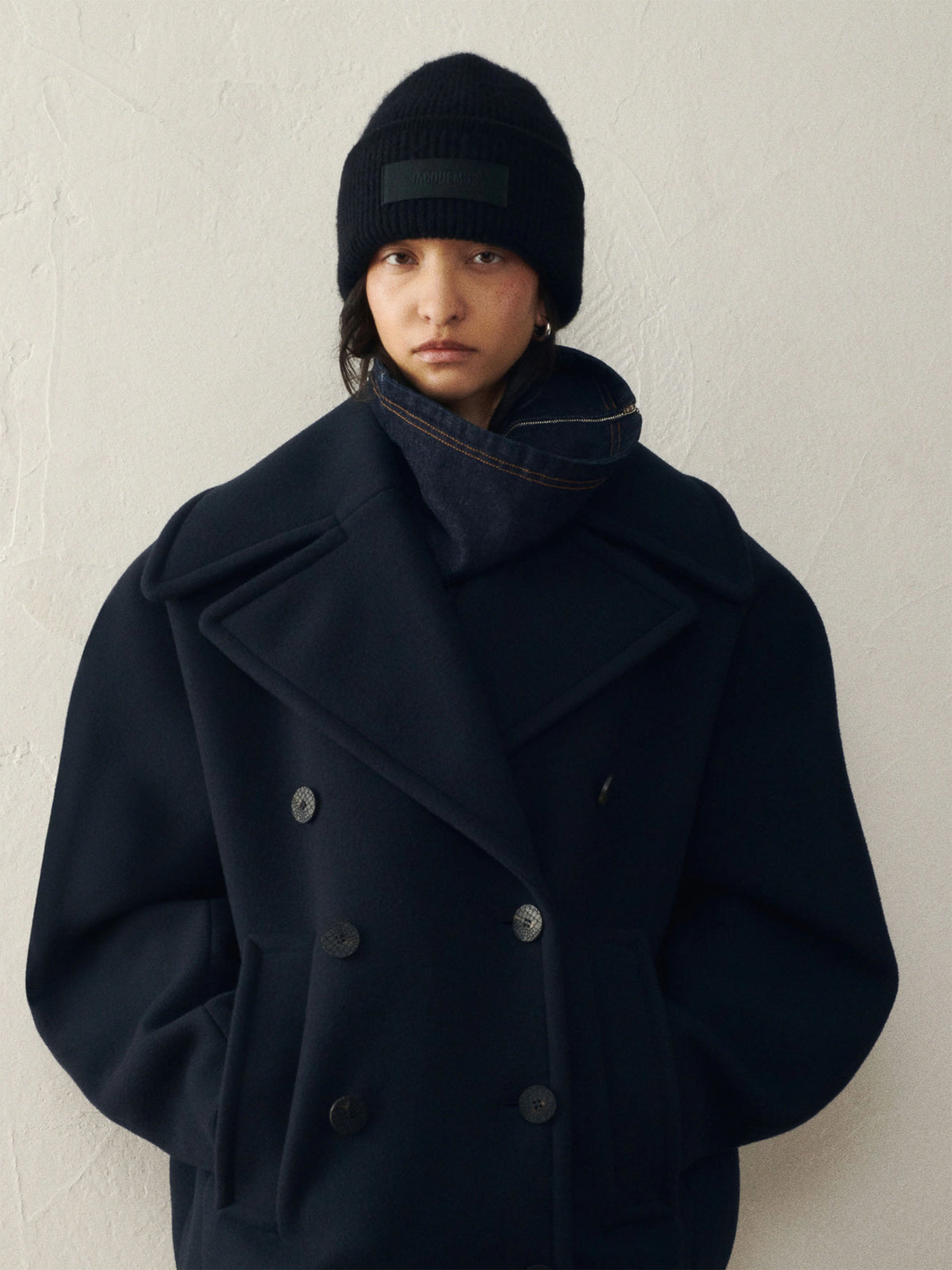 Jacquemus – Mütze Gros Grain mit Logo Schwarz - Black