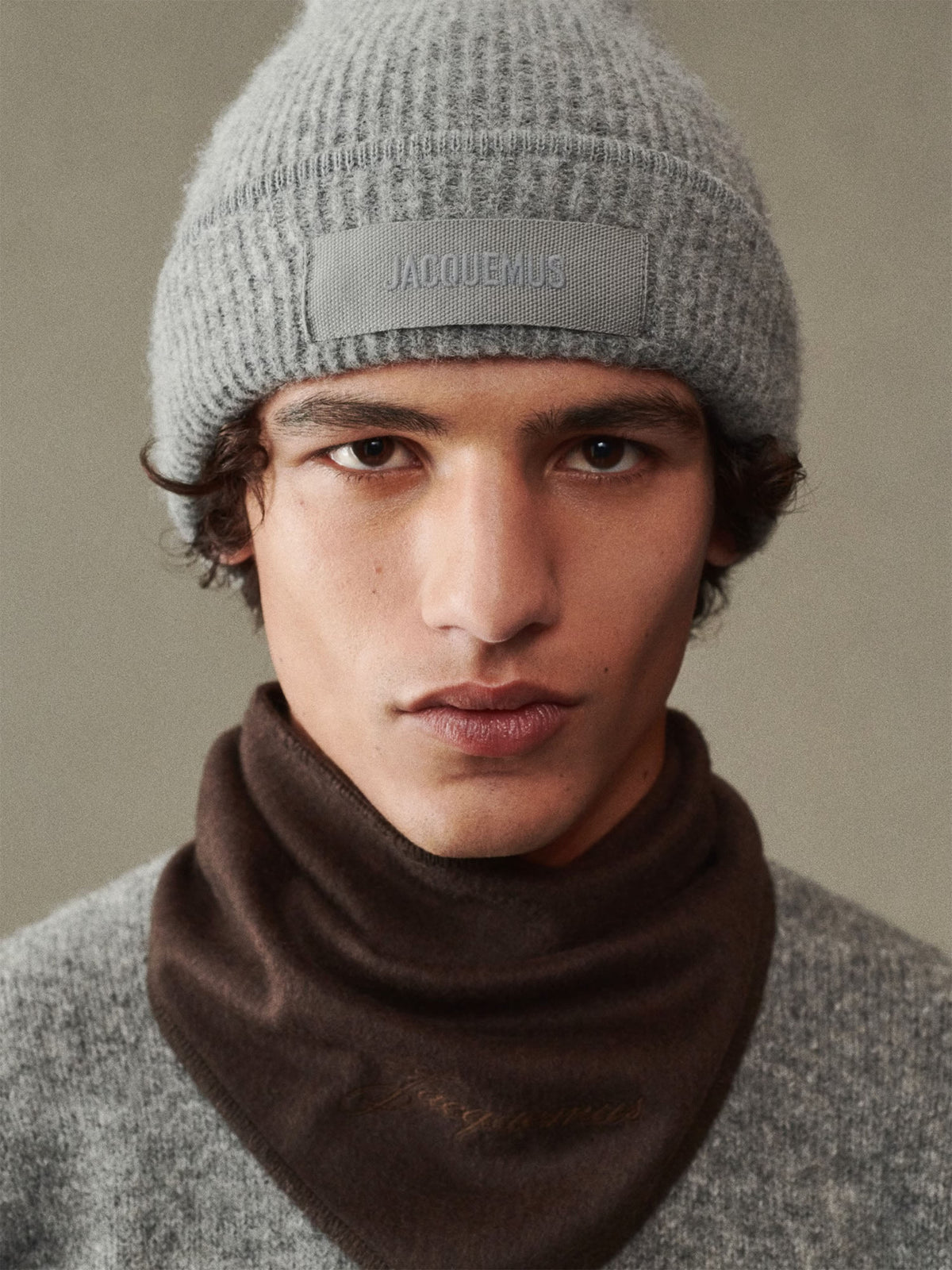 Jacquemus – Mütze Gros Grain mit Logo Grau - Grey