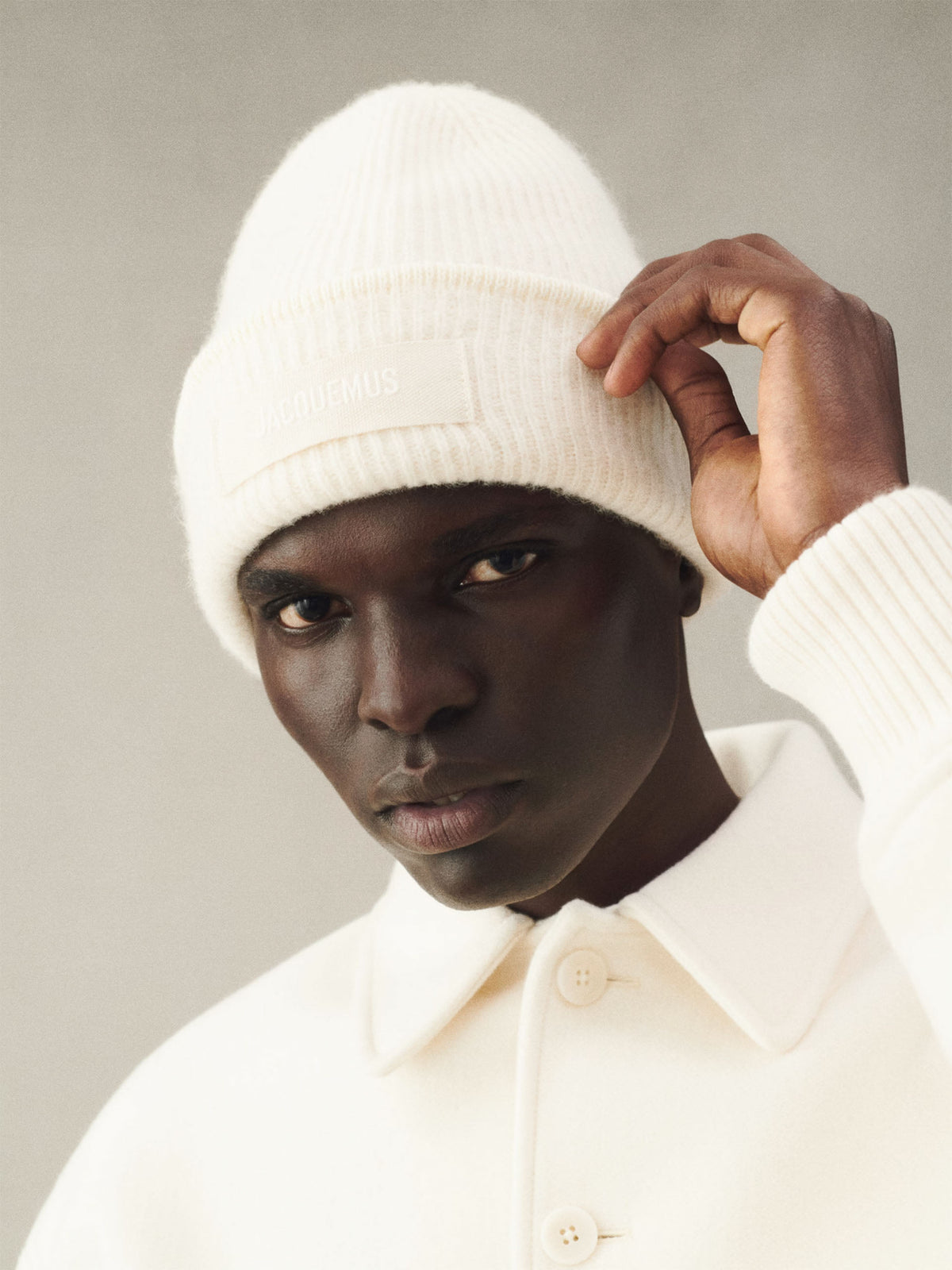 Jacquemus – Mütze Gros Grain mit Logo Off-White