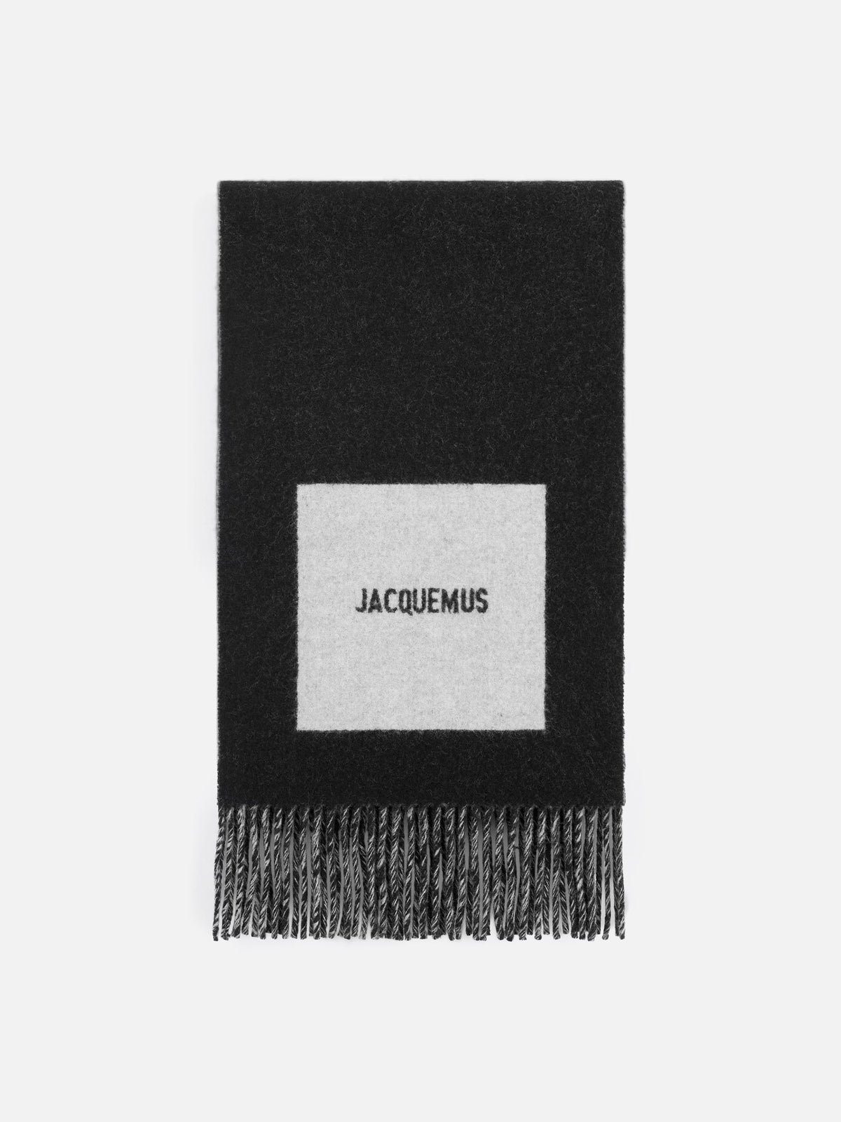 Jacquemus – Schal Rond Carré aus Wolle mit Logo Schwarz-Multi - Black-Multi
