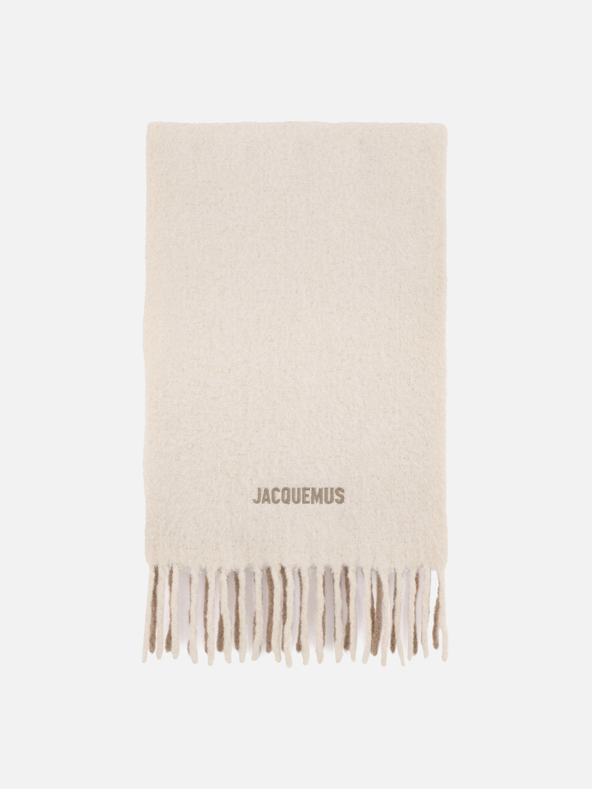 Jacquemus Alpaka-Schal Moisson mit Logo Multi-Beige