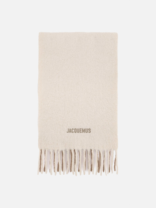 Jacquemus Alpaka-Schal Moisson mit Logo Multi-Beige
