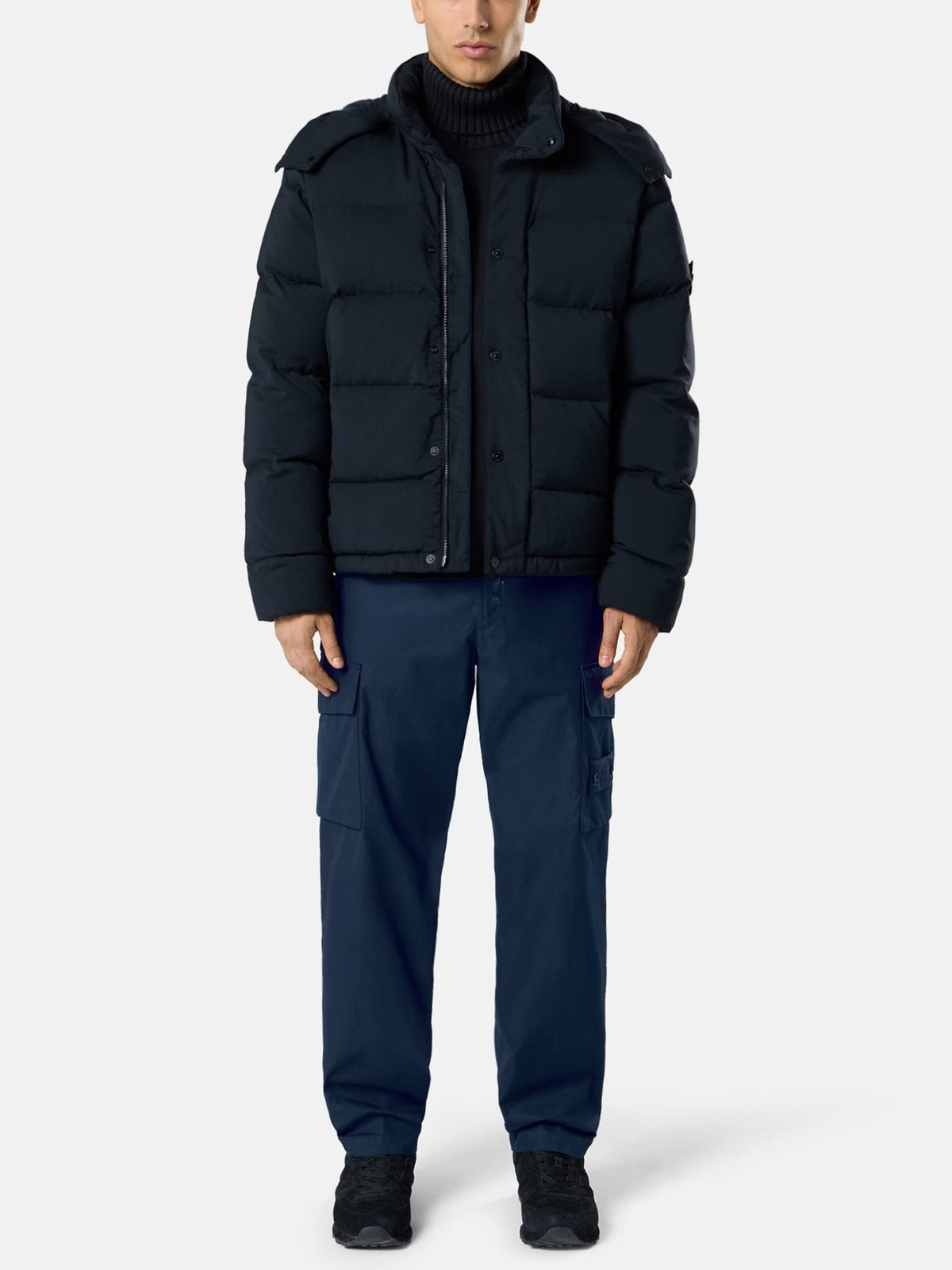 Stone island Daunenjacke Ghost aus Woll-Ripstop für Herren Navyblau