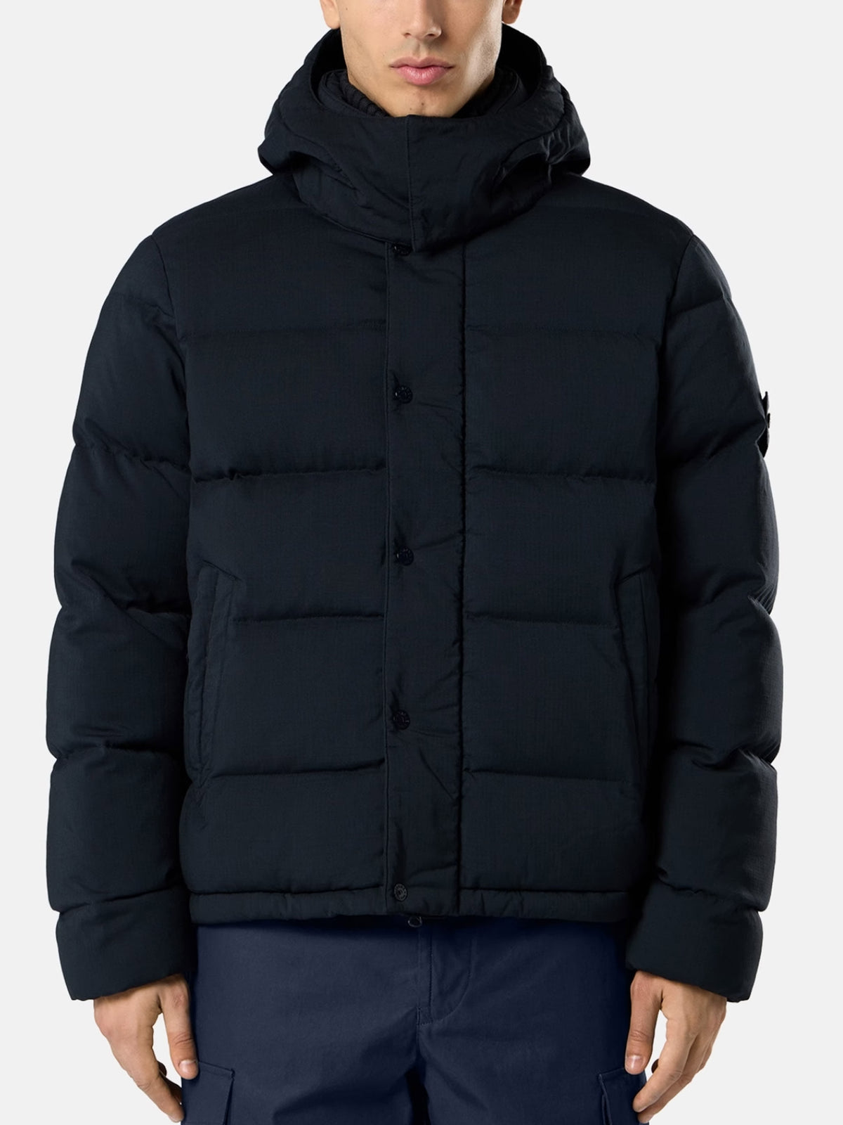 Stone island Daunenjacke Ghost aus Woll-Ripstop für Herren Navyblau