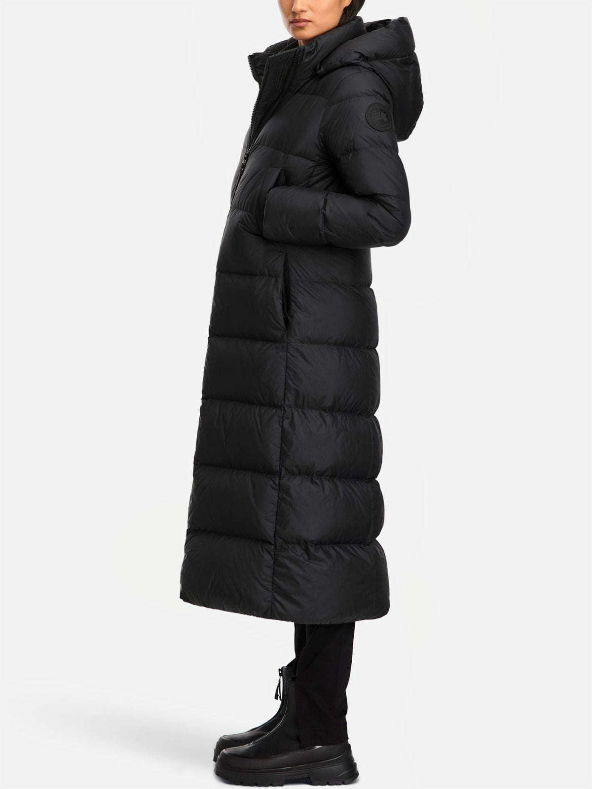 Canada goose Langer Daunenmantel Mystique für Damen Schwarz
