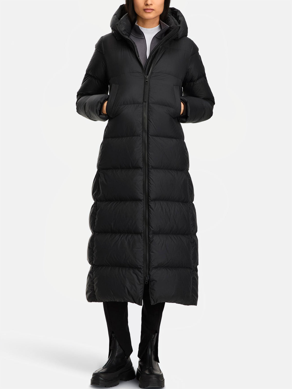Canada goose Langer Daunenmantel Mystique für Damen Schwarz