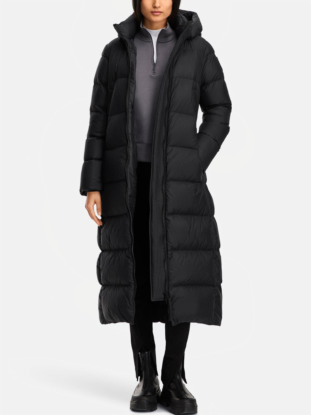 Canada goose Langer Daunenmantel Mystique für Damen Schwarz