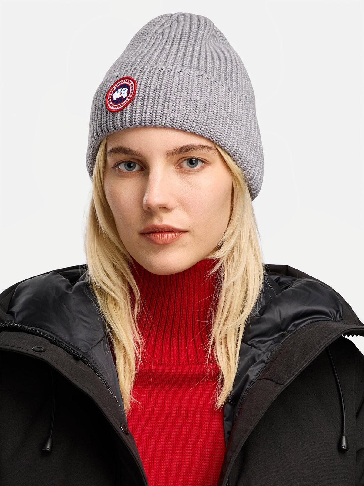 Canada Goose – Mütze Rib Toque aus Merinowolle Hellgrau - Light Grey