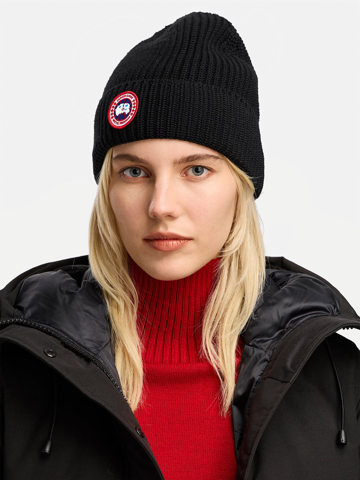 Canada Goose – Mütze Rib Toque aus Merinowolle Schwarz - Black