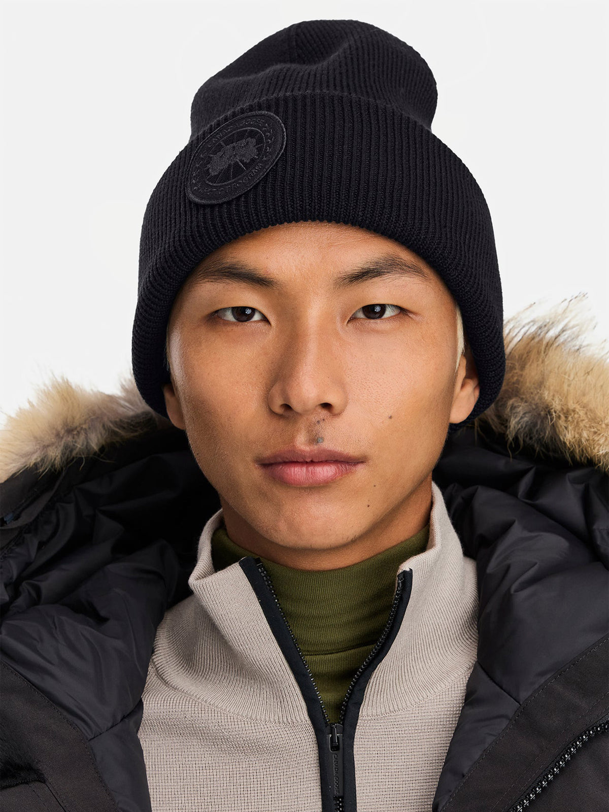 Canada Goose – Mütze Arctic Toque aus Merinowolle Schwarz/Schwarz - Black/Black