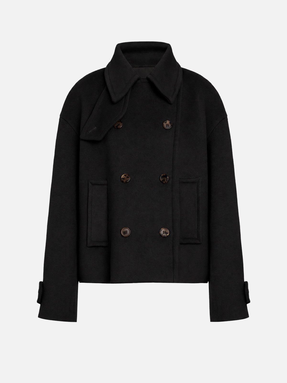 Dondup Oversized-Peacoat aus Wollmix für Damen Schwarz