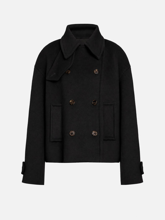 Dondup Oversized-Peacoat aus Wollmix für Damen Schwarz