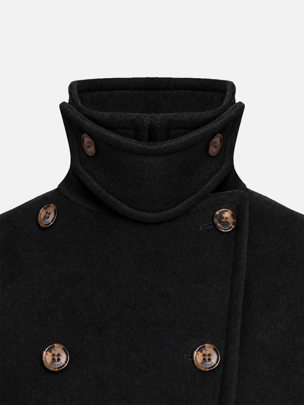 Dondup Oversized-Peacoat aus Wollmix für Damen Schwarz