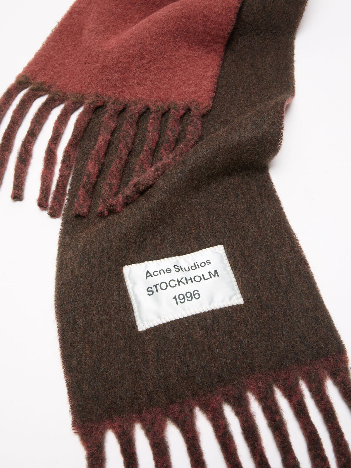 Zweifarbiger Alpaka-Schal mit Logo