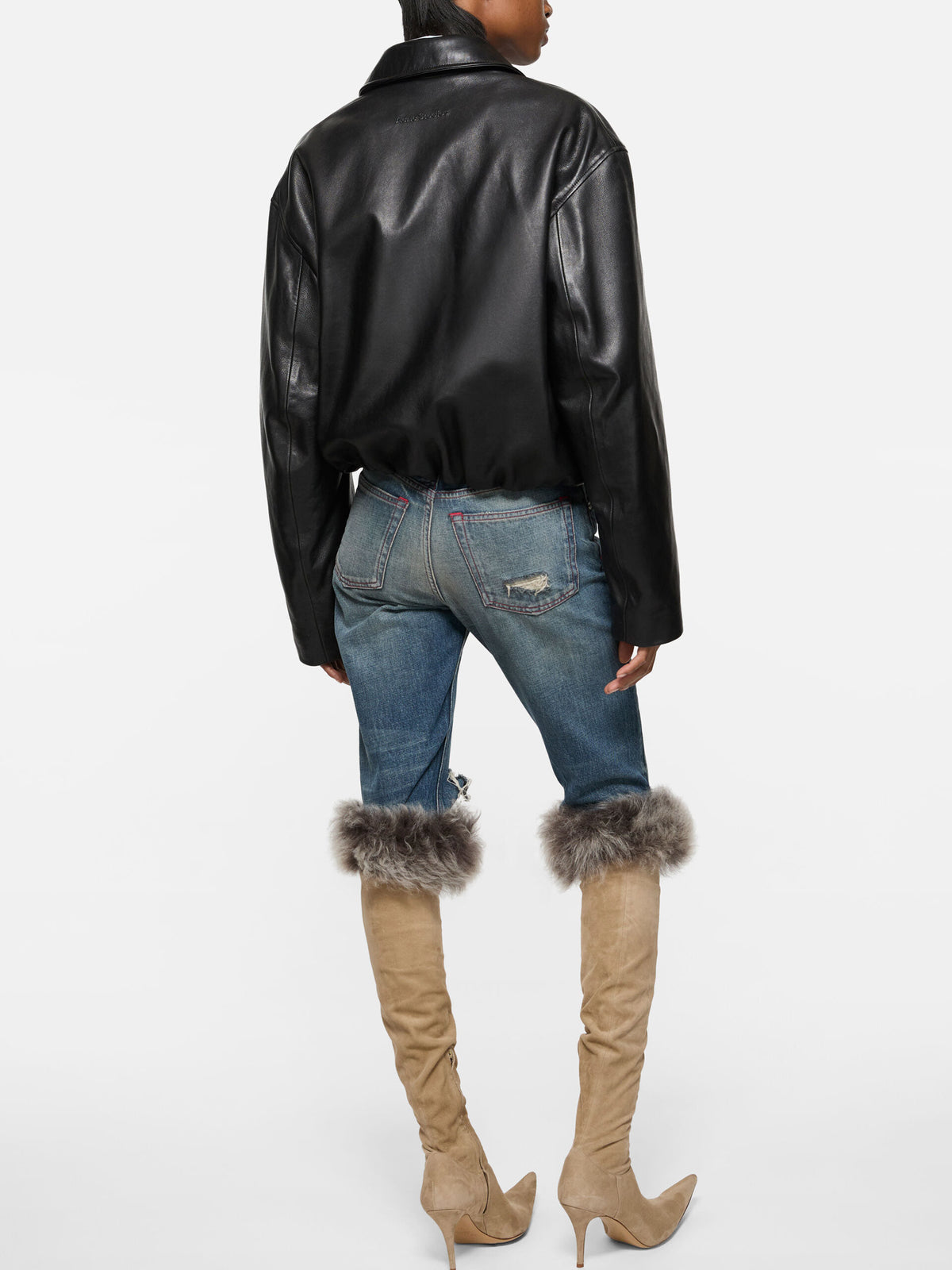Bomberjacke aus Leder für Damen