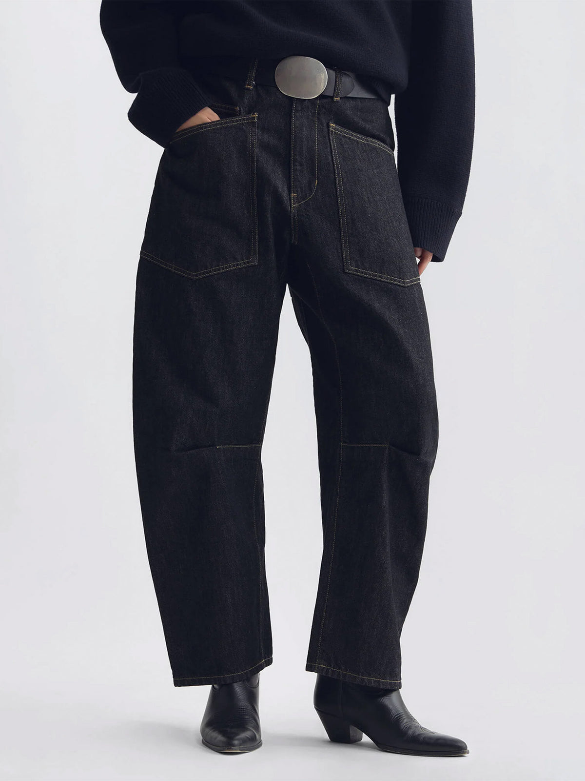Nili lotan Barrel-Leg Jeans Shon für Damen Dunkelblau