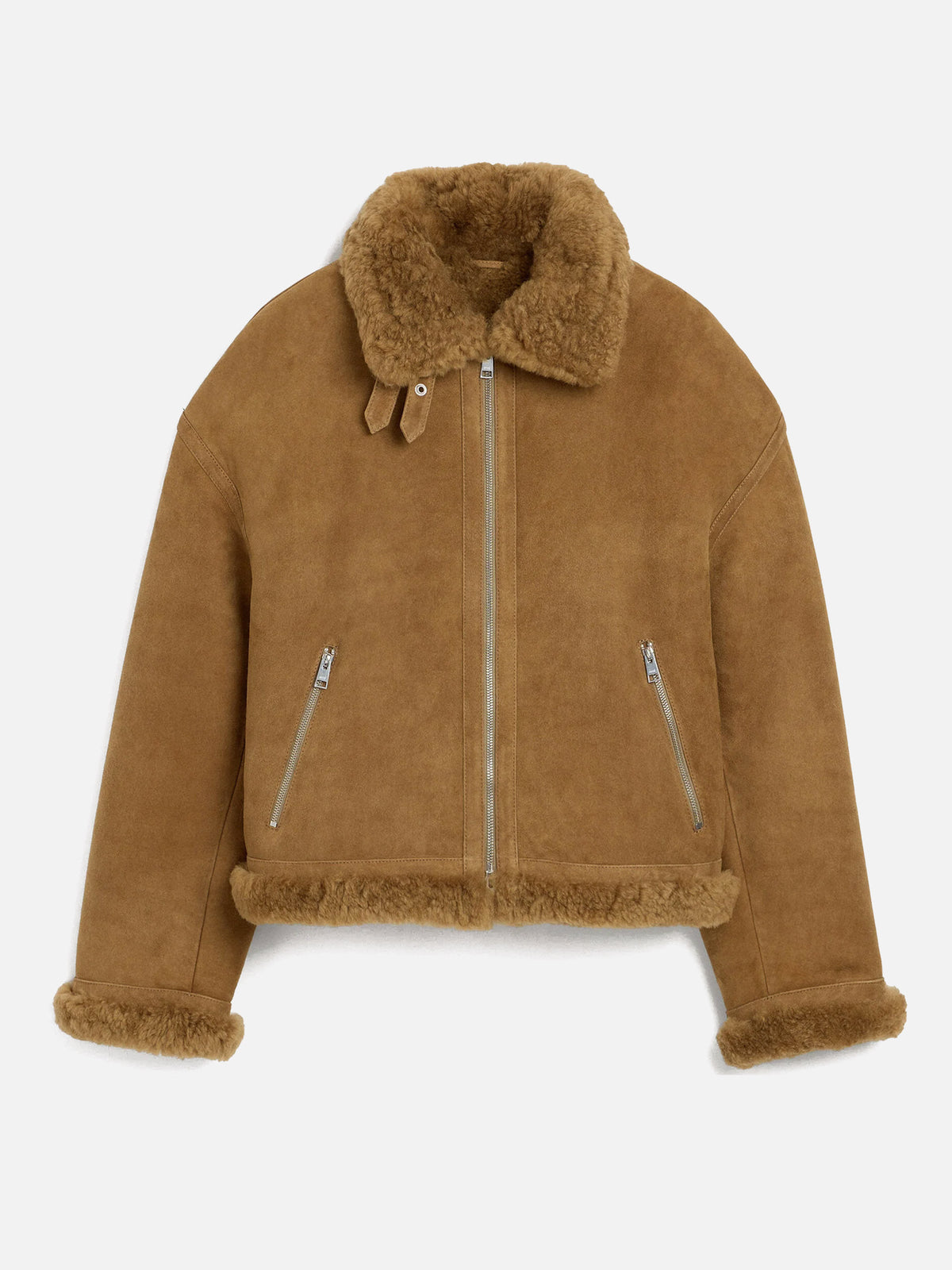 Ami paris Aviator-Jacke aus Shearling für Herren Braun