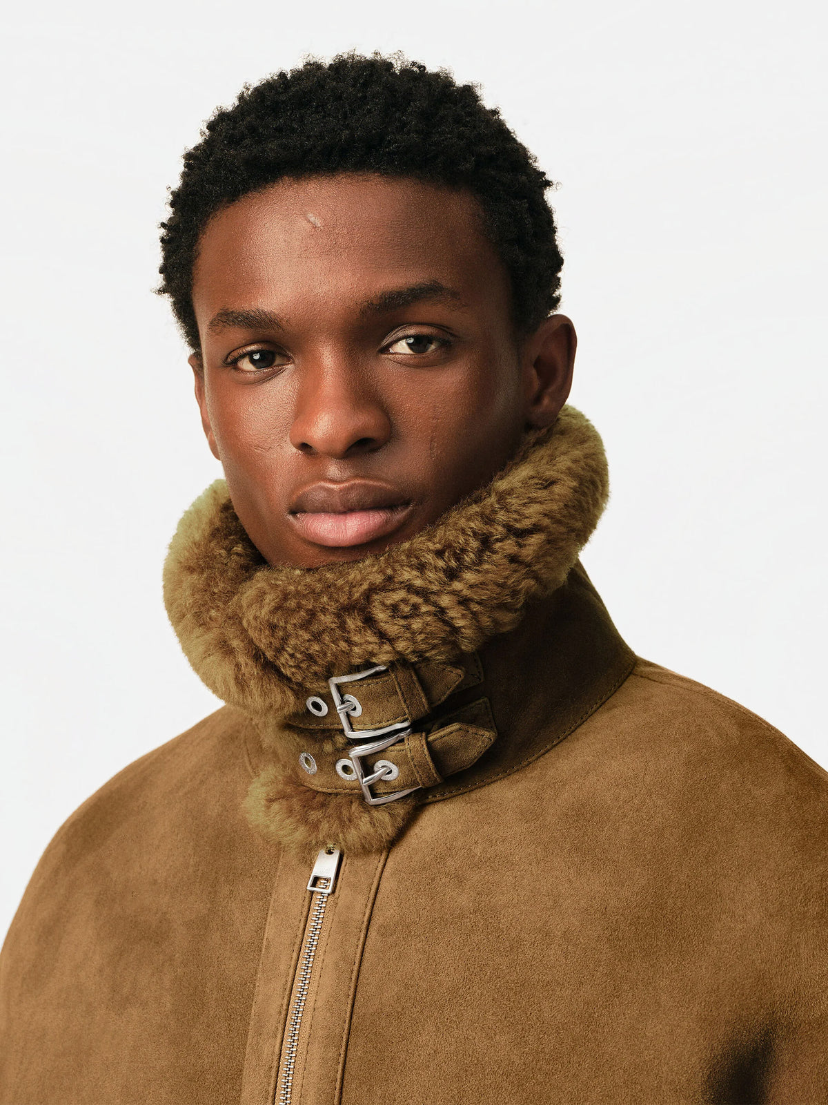 Ami paris Aviator-Jacke aus Shearling für Herren Braun