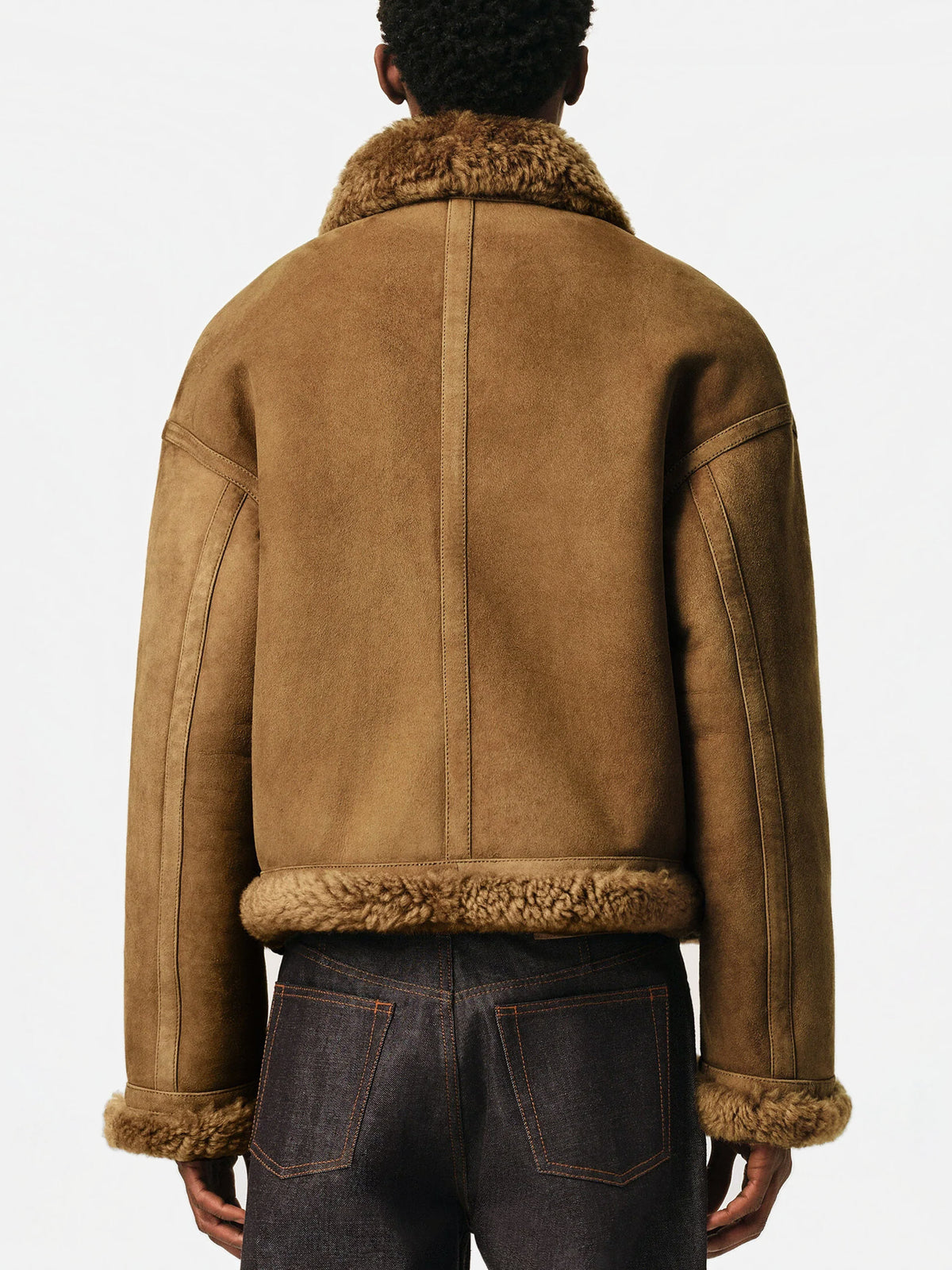 Ami paris Aviator-Jacke aus Shearling für Herren Braun