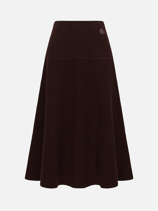 Moncler Midi-Rock aus Bouclé-Strick für Damen Rostbraun