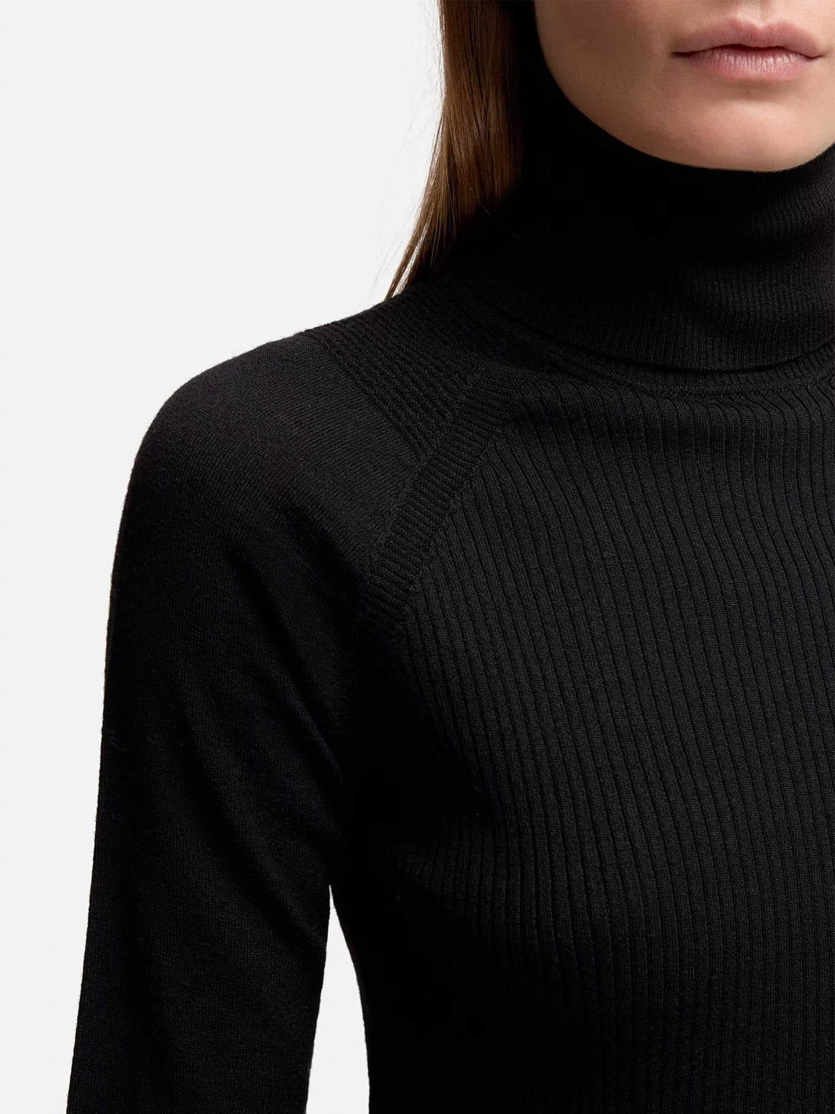 Moncler grenoble Rollkragenpullover aus Wollmischung für Damen Schwarz