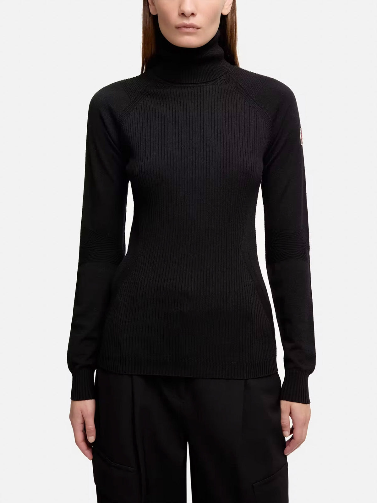 Moncler grenoble Rollkragenpullover aus Wollmischung für Damen Schwarz