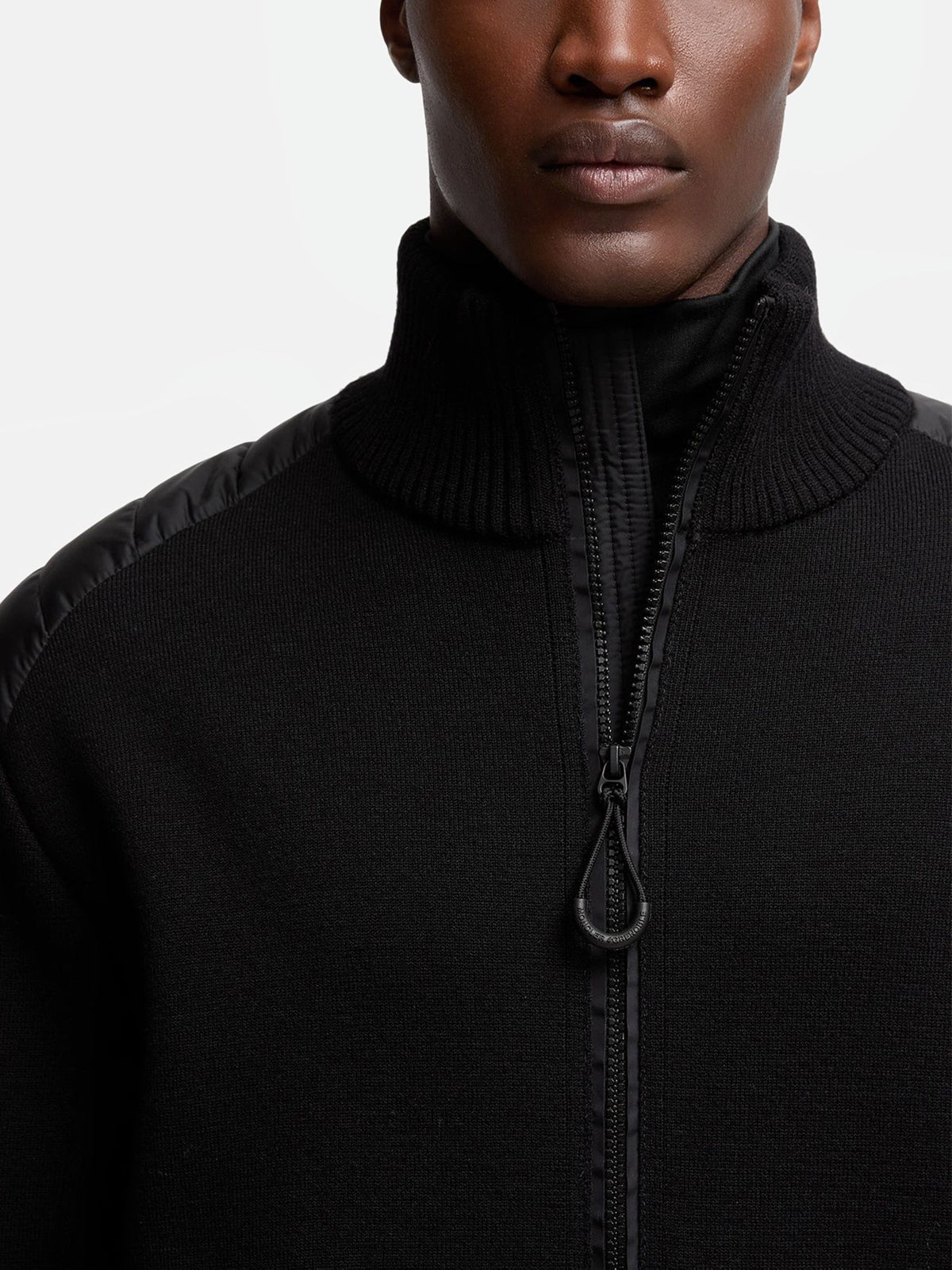 Moncler grenoble Gepolsterte Strickjacke für Herren Schwarz