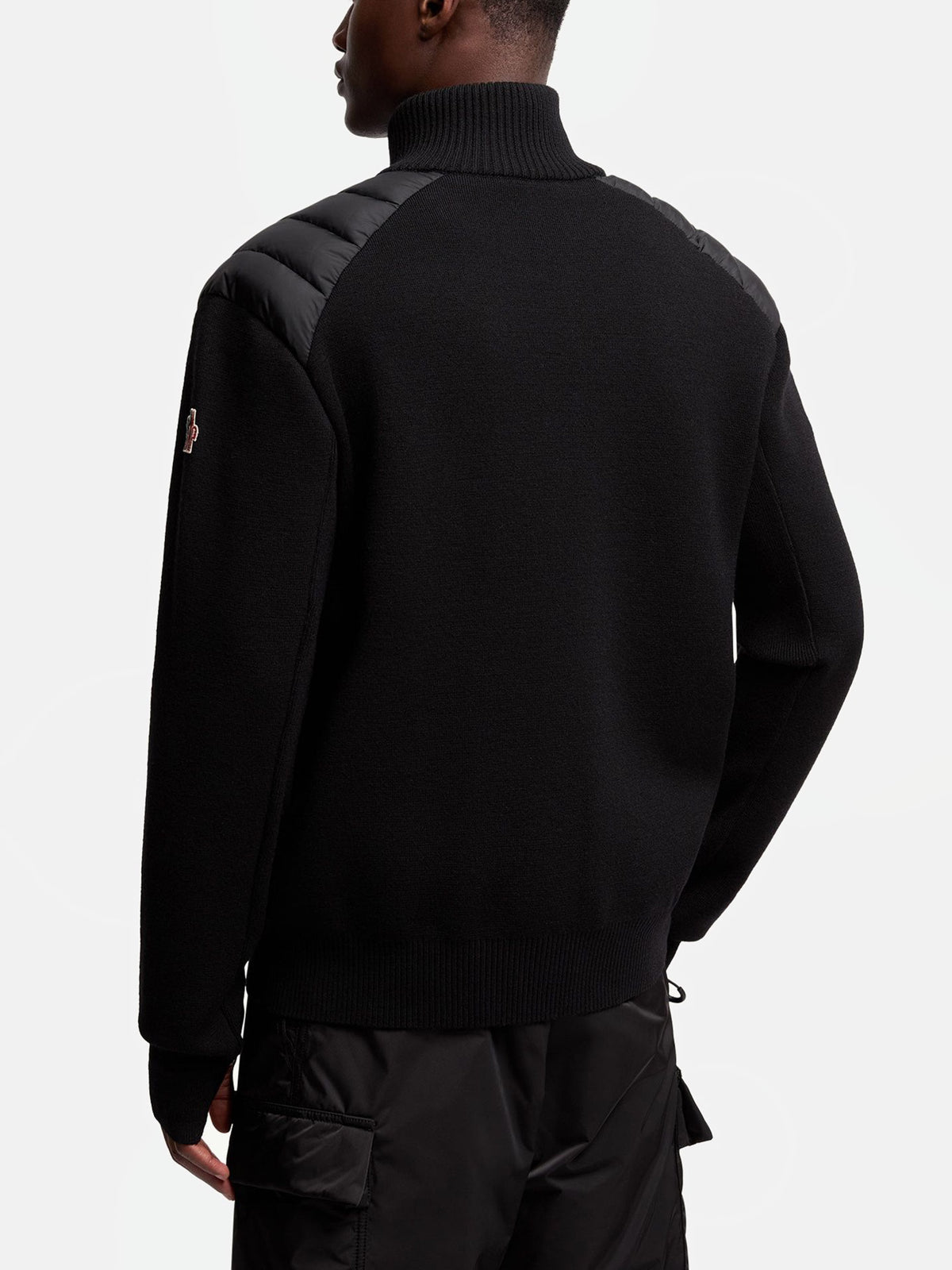 Moncler grenoble Gepolsterte Strickjacke für Herren Schwarz