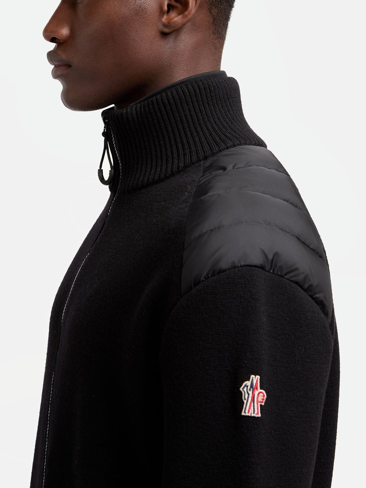 Moncler grenoble Gepolsterte Strickjacke für Herren Schwarz