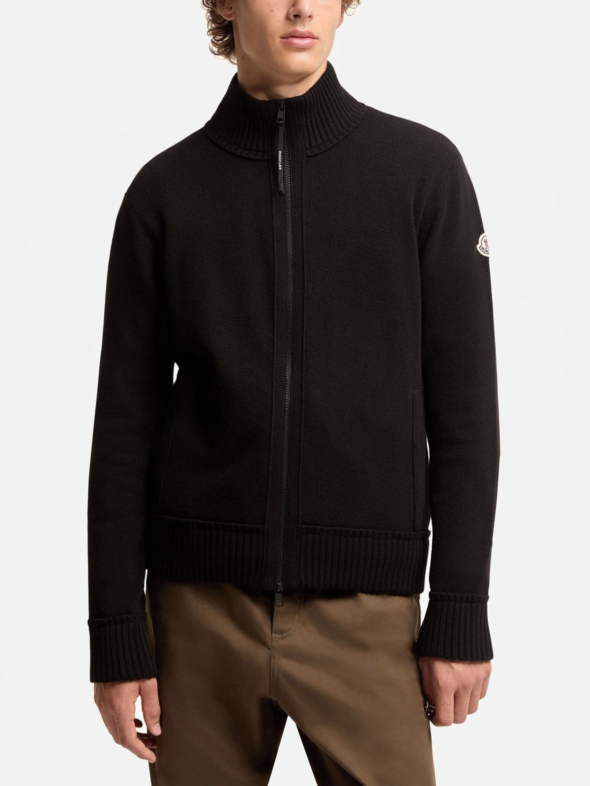 Moncler Strickjacke aus Kaschmir und Wolle für Herren Schwarz