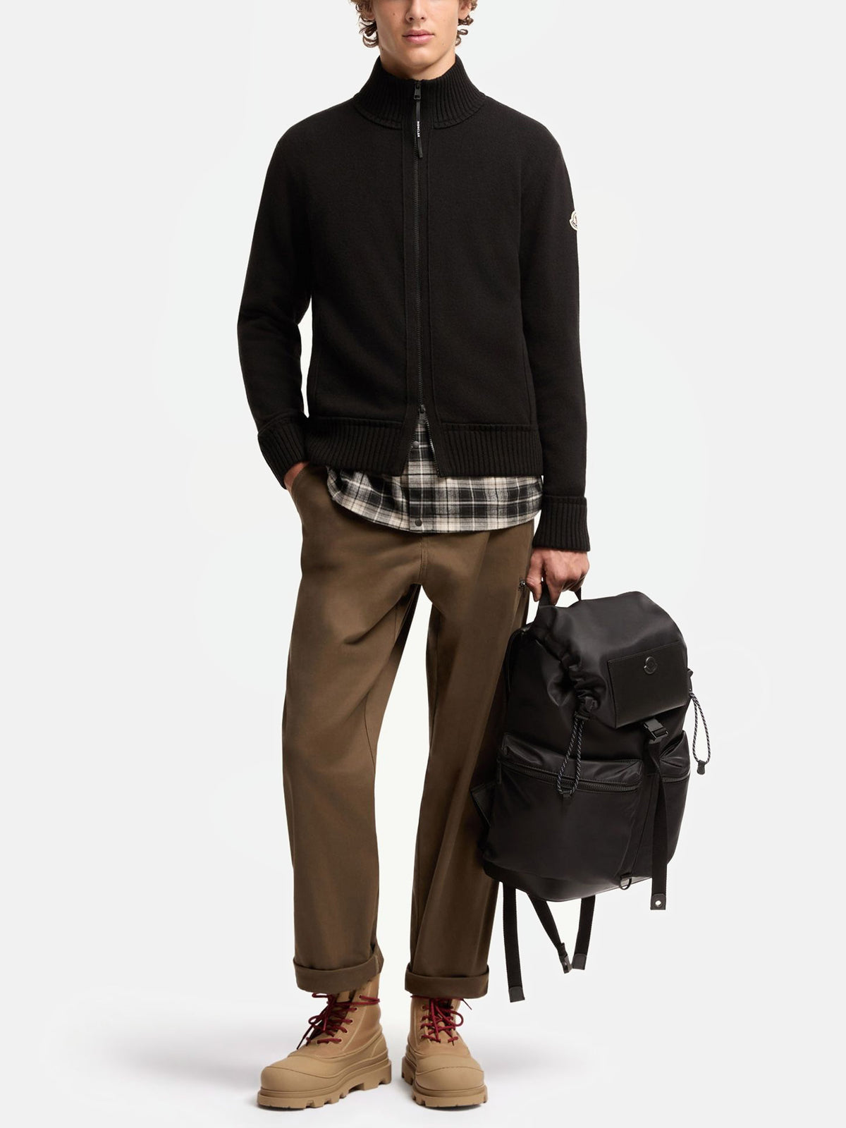 Moncler Strickjacke aus Kaschmir und Wolle für Herren Schwarz