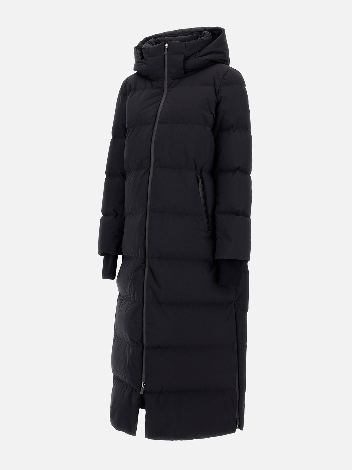 Herno Langer Daunenmantel mit Kapuze für Damen Schwarz