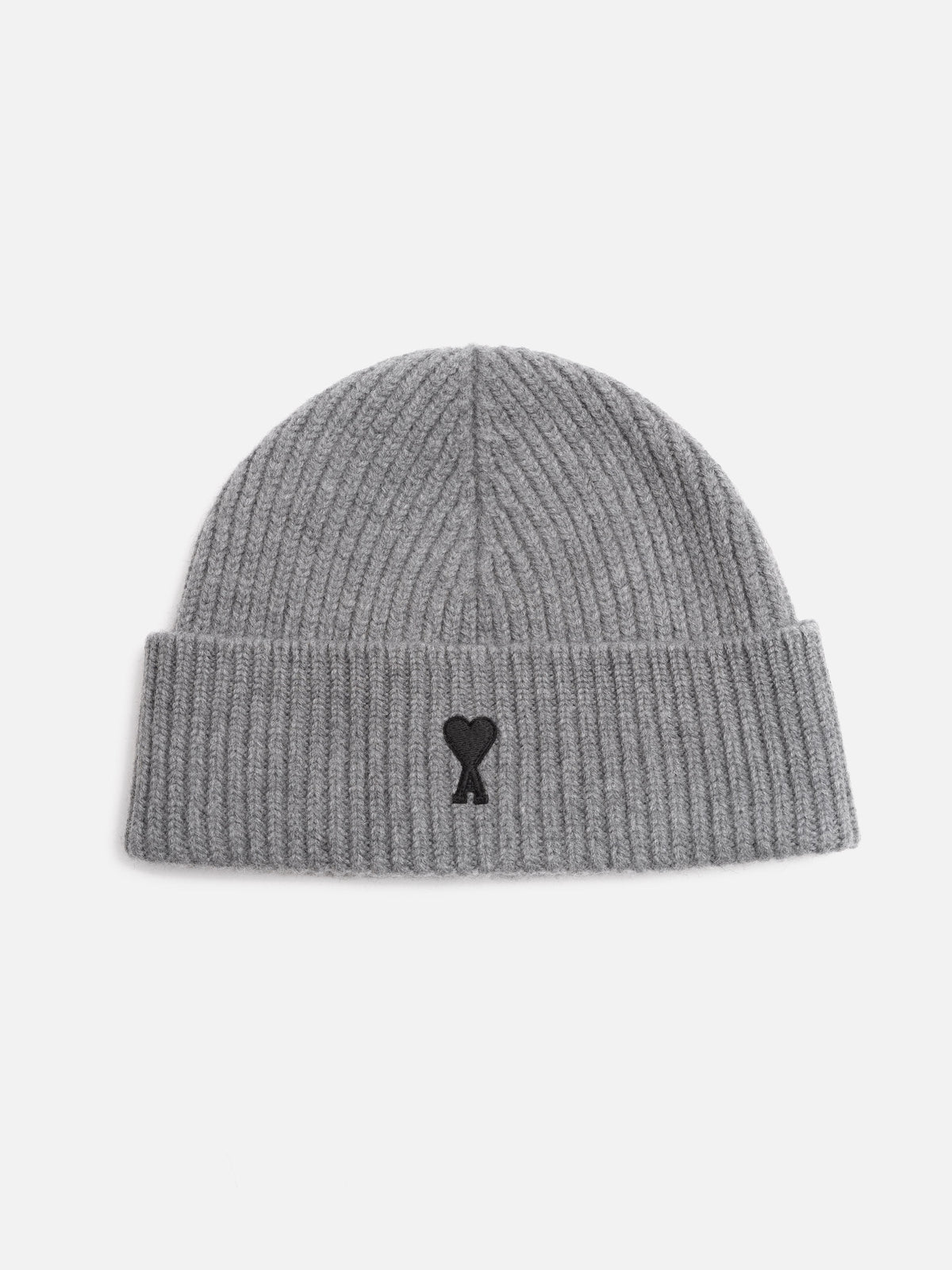 Ami Paris – Mütze aus Wolle mit Ami De Coeur Logo Grau/Schwarz - Grey/Black