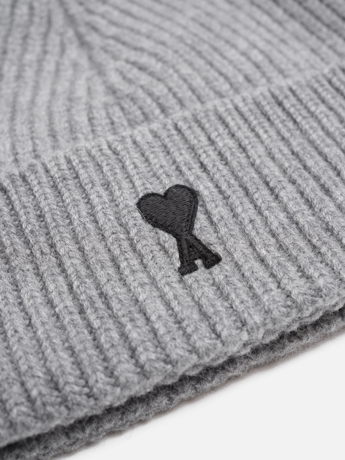 Ami Paris – Mütze aus Wolle mit Ami De Coeur Logo Grau/Schwarz - Grey/Black
